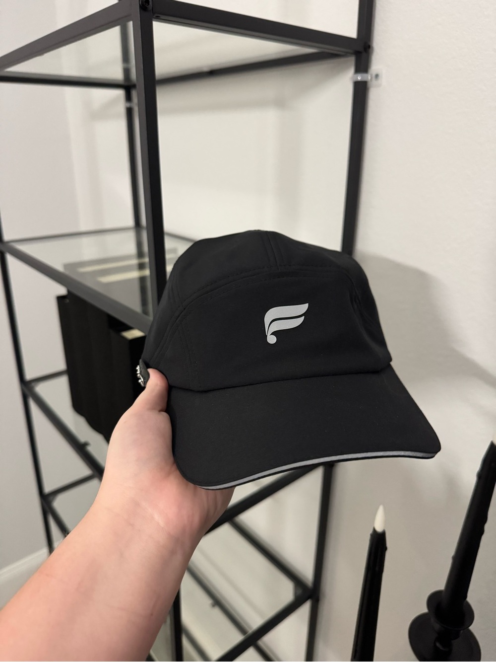 Fabletics Black Performance Cap with Reflective Logo